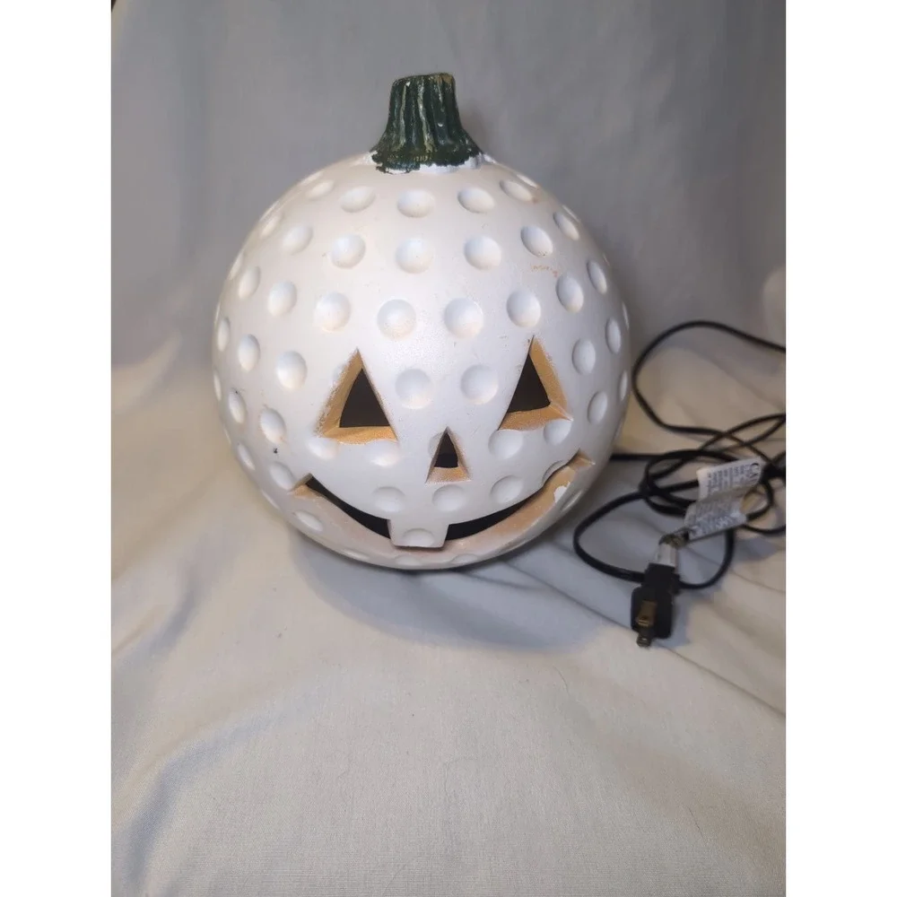 Vintage Gemmy Halloween Jack O Lantern Pumpkin Golf Ball Foam Mold Light Up 10
